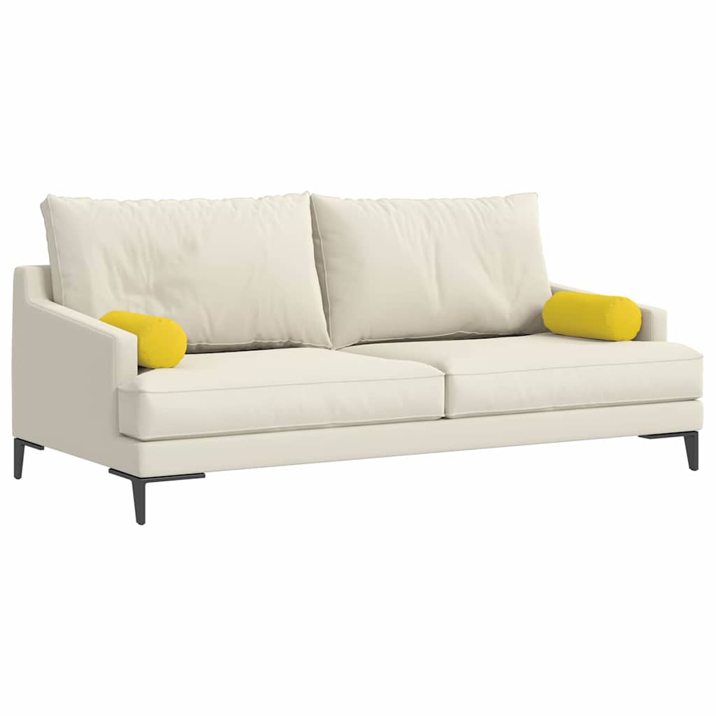 Cuscini a rullo 2 pcs Giallo Chiaro Ø 15 x 40 cm Tessuto