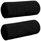 Cuscini a rullo 2 pcs Nero Ø 15 x 40 cm Tessuto in Microfibra