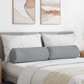 Cuscini a rullo 2 pcs Grigio chiaro Ø 25 x 70 cm Tessuto