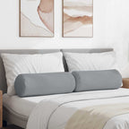 Cuscini a rullo 2 pcs Grigio chiaro Ø 25 x 70 cm Tessuto