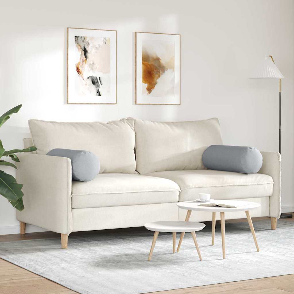 Cuscini a rullo 2 pcs Grigio chiaro Ø 25 x 70 cm Tessuto