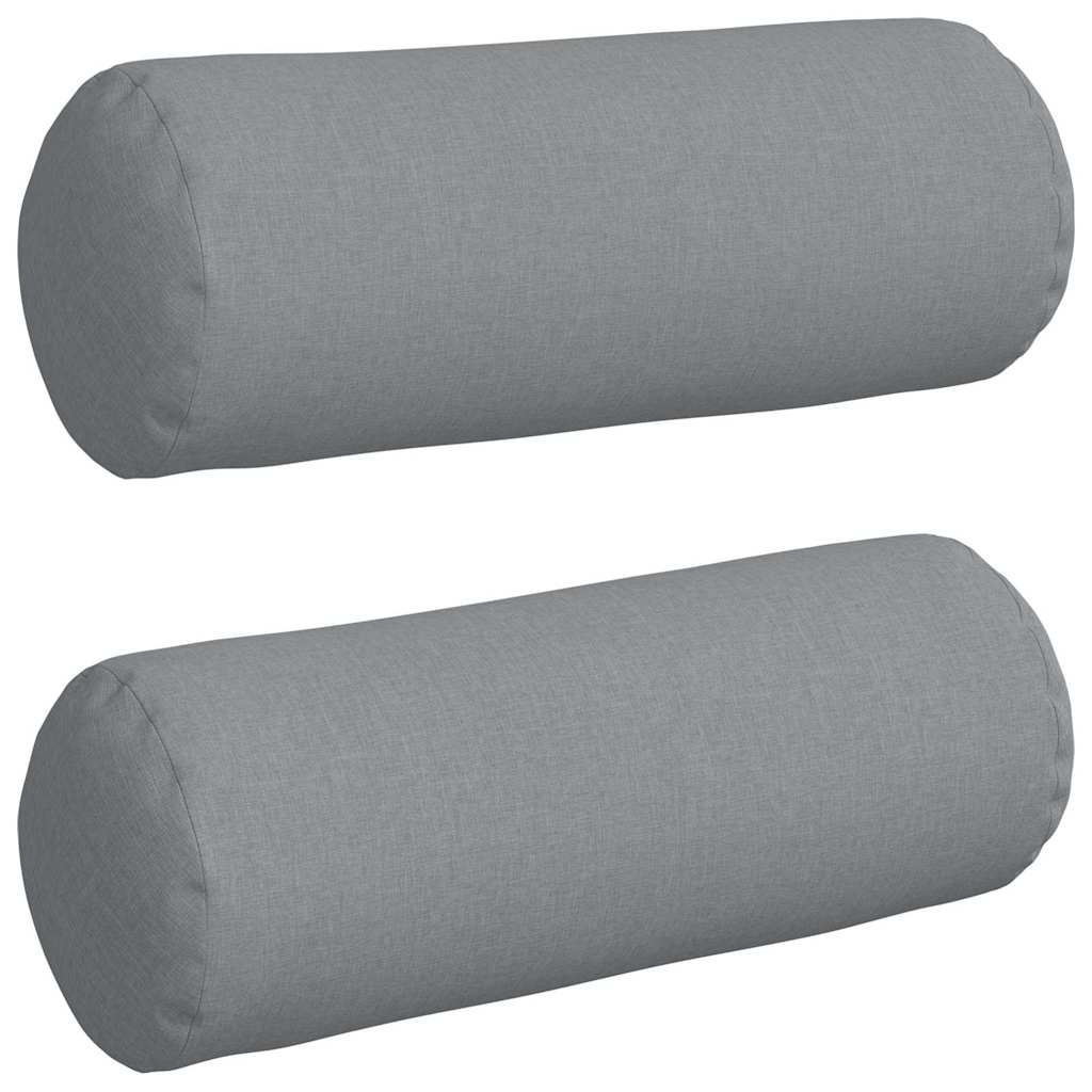 Cuscini a rullo 2 pcs Grigio chiaro Ø 25 x 70 cm Tessuto