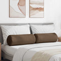 Cuscini a rullo 2 pcs Marrone Ø 25 x 70 cm Tessuto