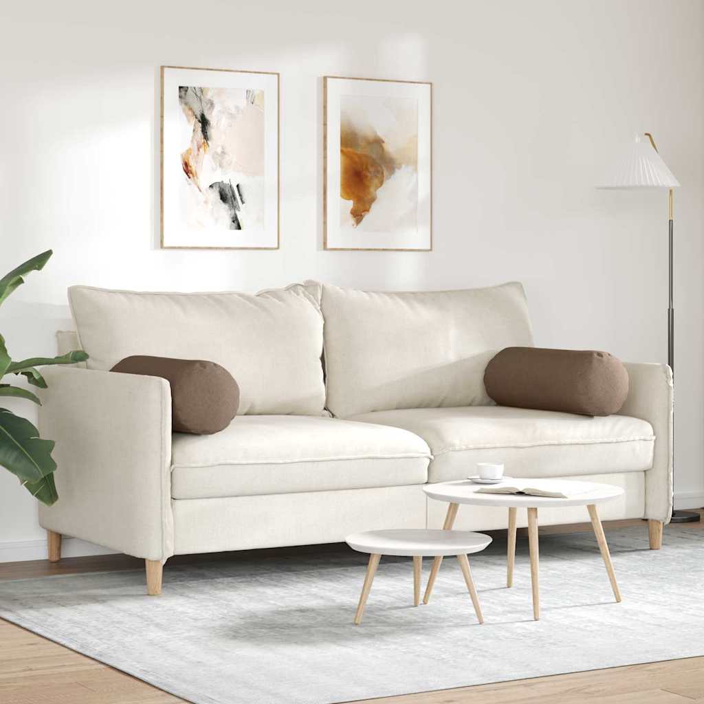 Cuscini a rullo 2 pcs Marrone Ø 25 x 70 cm Tessuto
