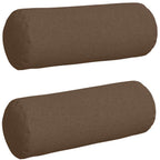 Cuscini a rullo 2 pcs Marrone Ø 25 x 70 cm Tessuto