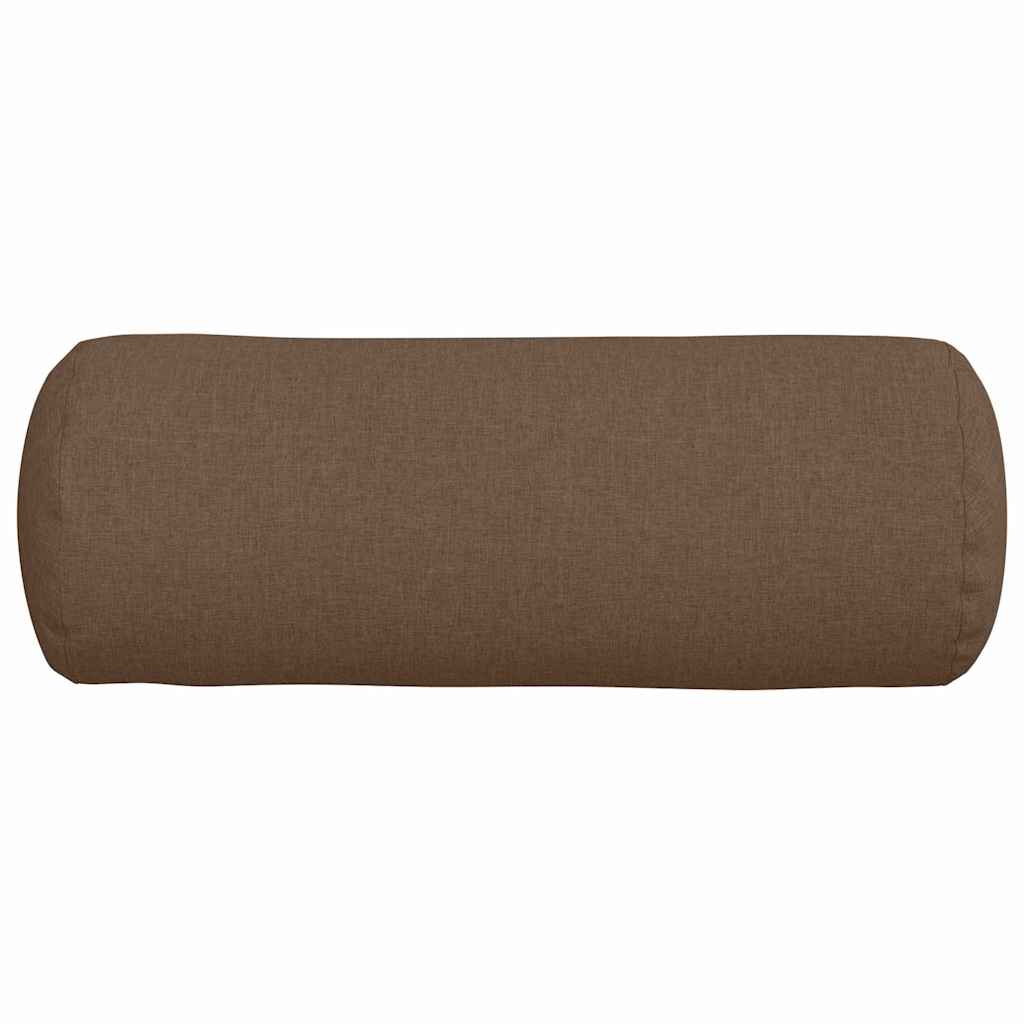 Cuscini a rullo 2 pcs Marrone Ø 25 x 70 cm Tessuto