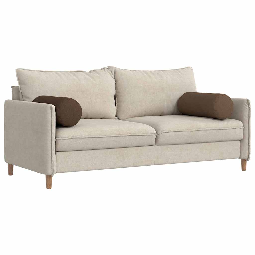 Cuscini a rullo 2 pcs Marrone Ø 25 x 70 cm Tessuto