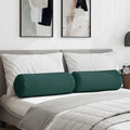 Cuscini a rullo 2 pcs Verde Scuro Ø 25 x 70 cm Tessuto
