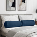 Cuscini a rullo 2 pcs Blu Ø 25 x 70 cm Tessuto