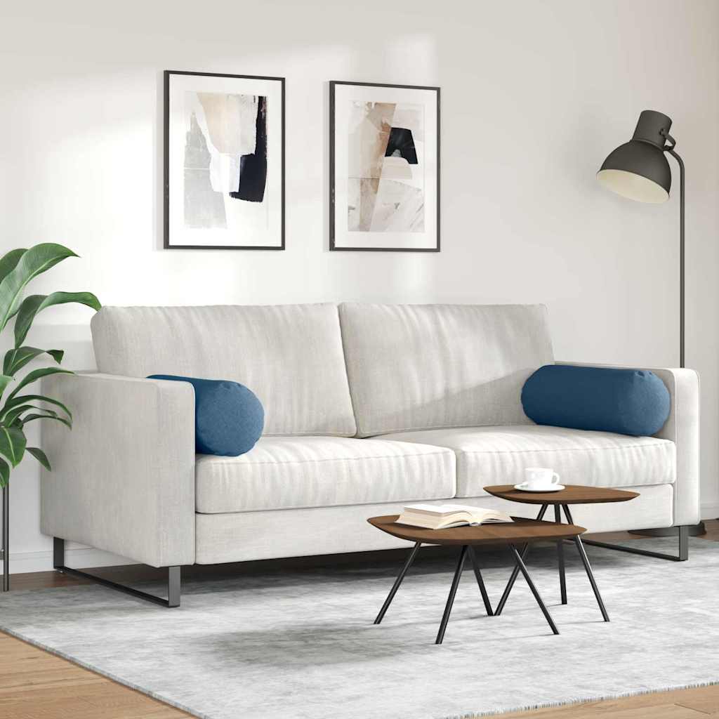 Cuscini a rullo 2 pcs Blu Ø 25 x 70 cm Tessuto