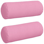 Cuscini a rullo 2 pcs Rosa Ø 25 x 70 cm Tessuto