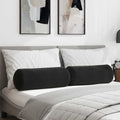 Cuscini a rullo 2 pcs Nero Ø 25 x 70 cm Tessuto in Cords