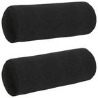 Cuscini a rullo 2 pcs Nero Ø 25 x 70 cm Tessuto in Cords