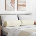 Cuscini a rullo 2 pcs Crema Ø 25 x 70 cm Tessuto in Cords