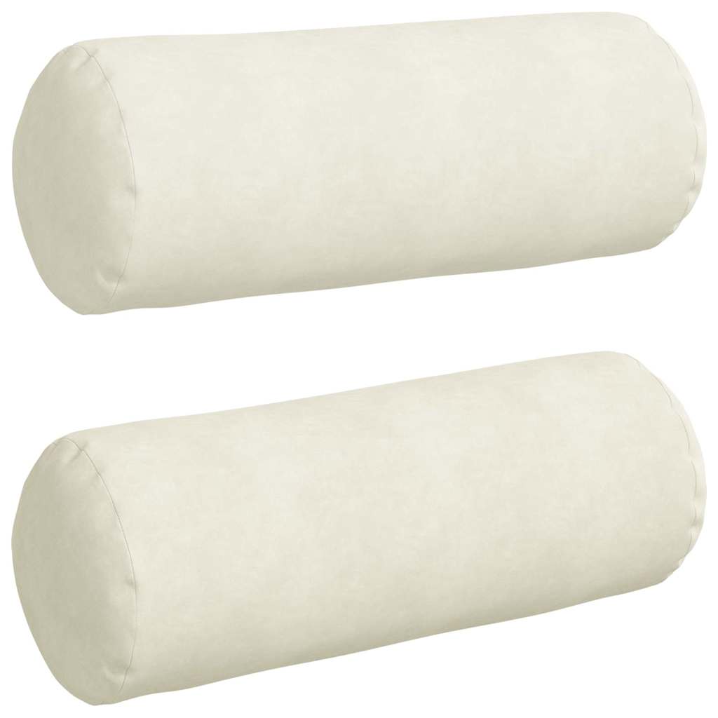 Cuscini a rullo 2 pcs Crema Ø 25 x 70 cm Tessuto in Cords