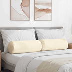 Cuscini a rullo 2 pcs Crema Ø 25 x 70 cm Tessuto in Cords