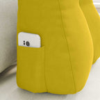 Cuscino per Schiena Giallo 45 x 24 x 50 cm Velluto