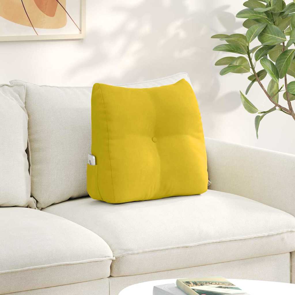 Cuscino per Schiena Giallo 45 x 24 x 50 cm Velluto