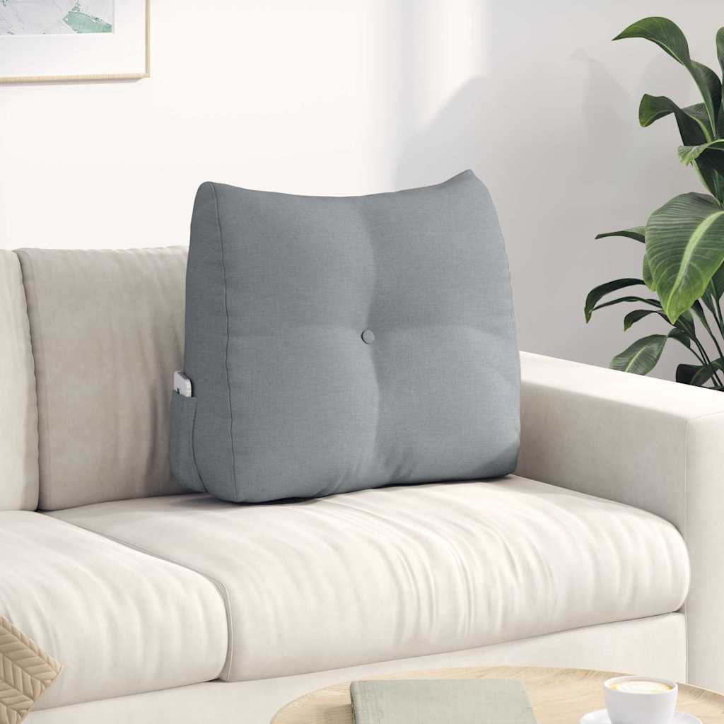 Cuscino per Schiena Grigio chiaro 60 x 24 x 50 cm Tessuto