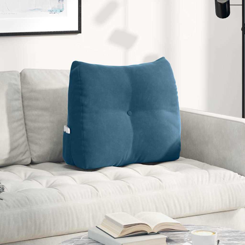 Cuscino per Schiena Blu 60 x 24 x 50 cm Velluto
