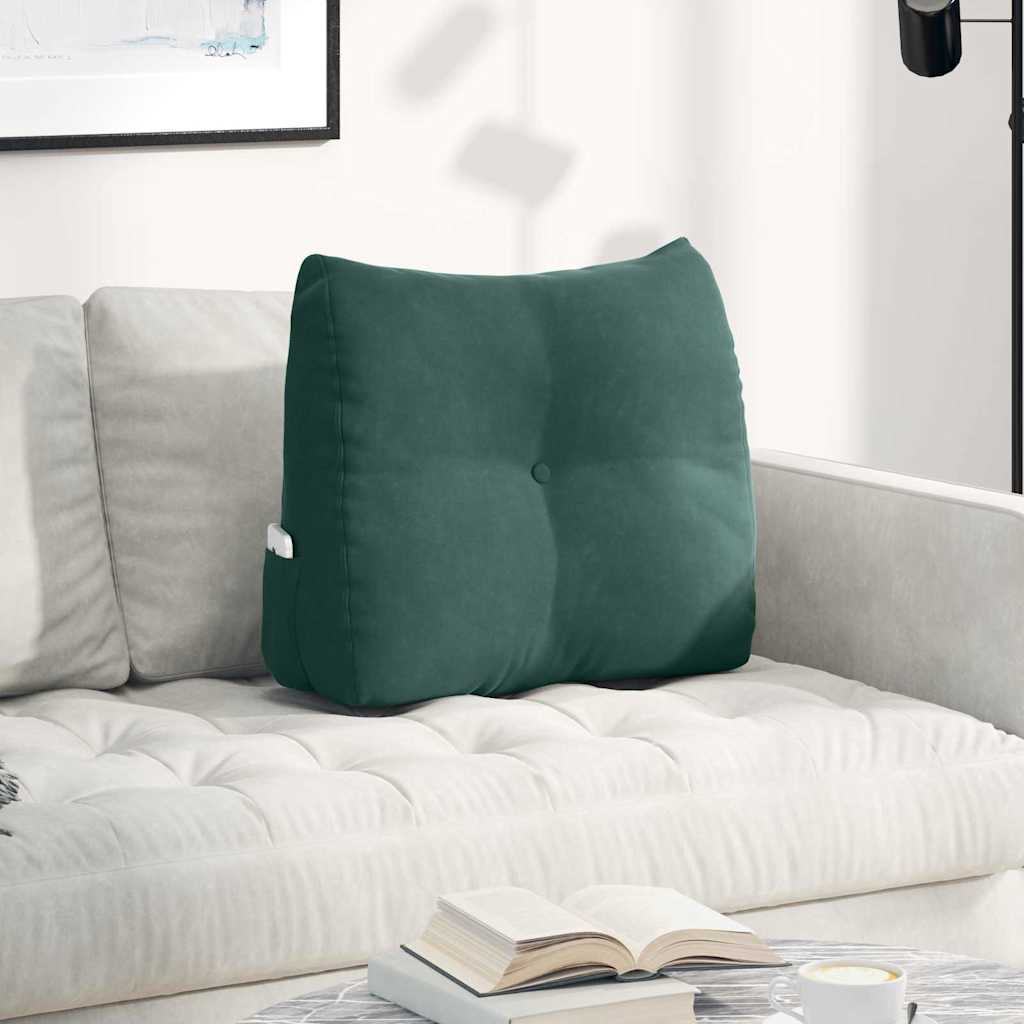 Cuscino per Schiena Verde Scuro 60 x 24 x 50 cm Velluto