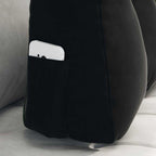 Cuscino per Schiena Nero 60 x 24 x 50 cm Velluto