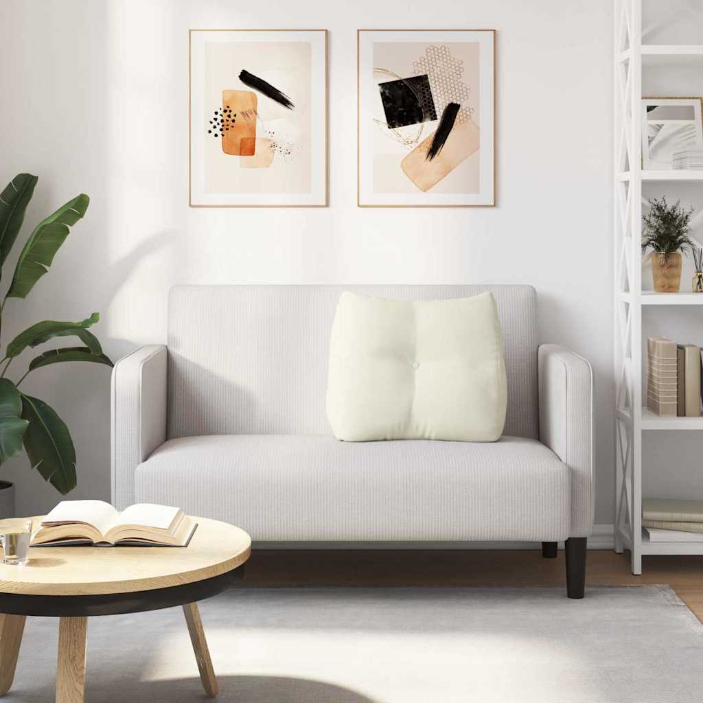Cuscino per Schiena Crema 60 x 24 x 50 cm Velluto