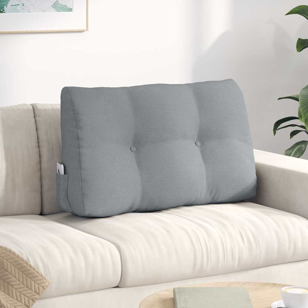 Cuscino per Schiena Grigio chiaro 80 x 24 x 50 cm Tessuto