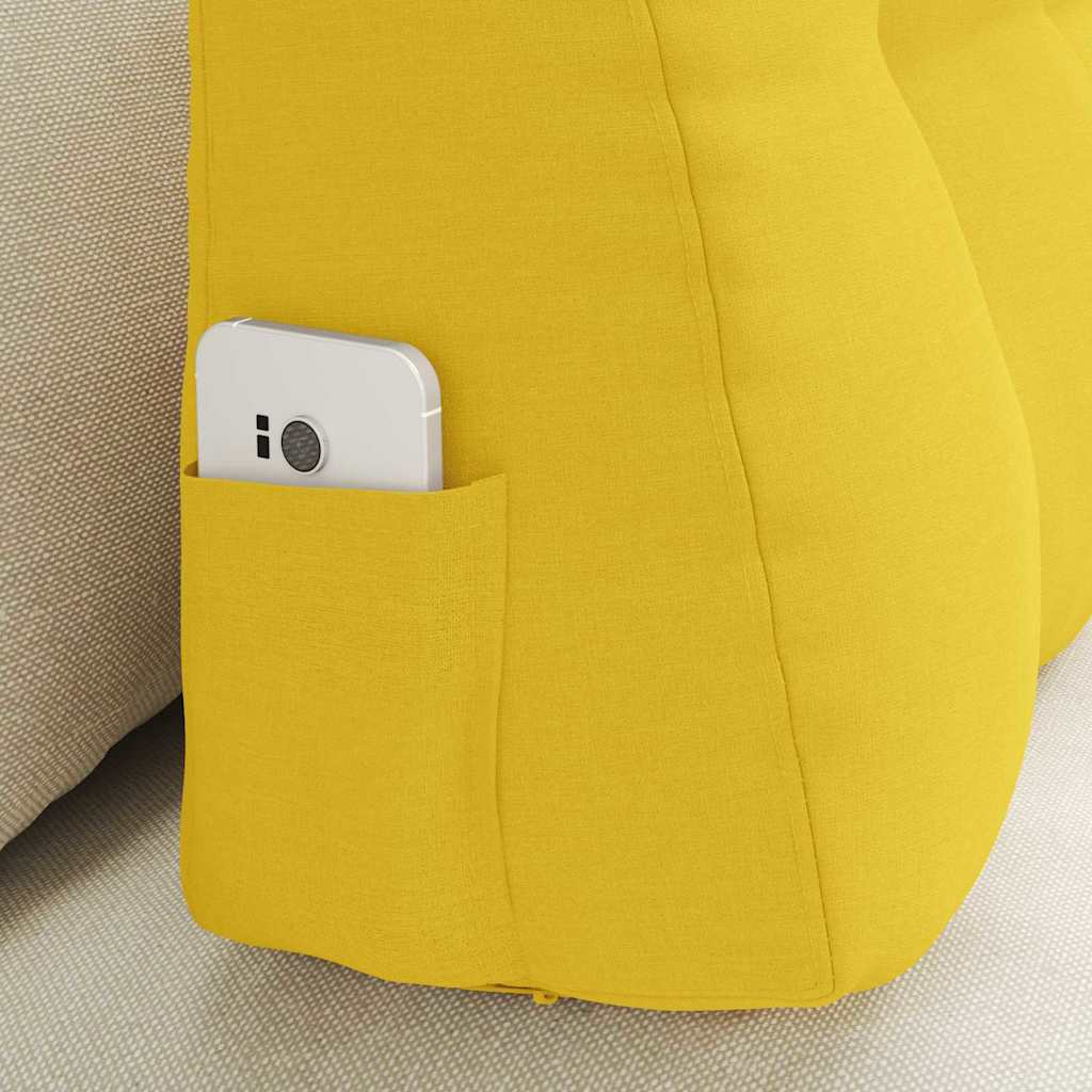 Cuscino per Schiena Giallo Chiaro 80 x 24 x 50 cm Tessuto
