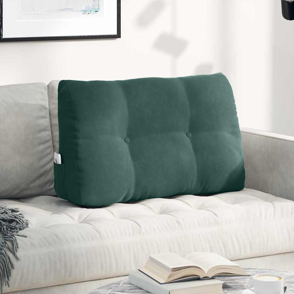 Cuscino per Schiena Verde Scuro 80 x 24 x 50 cm Velluto