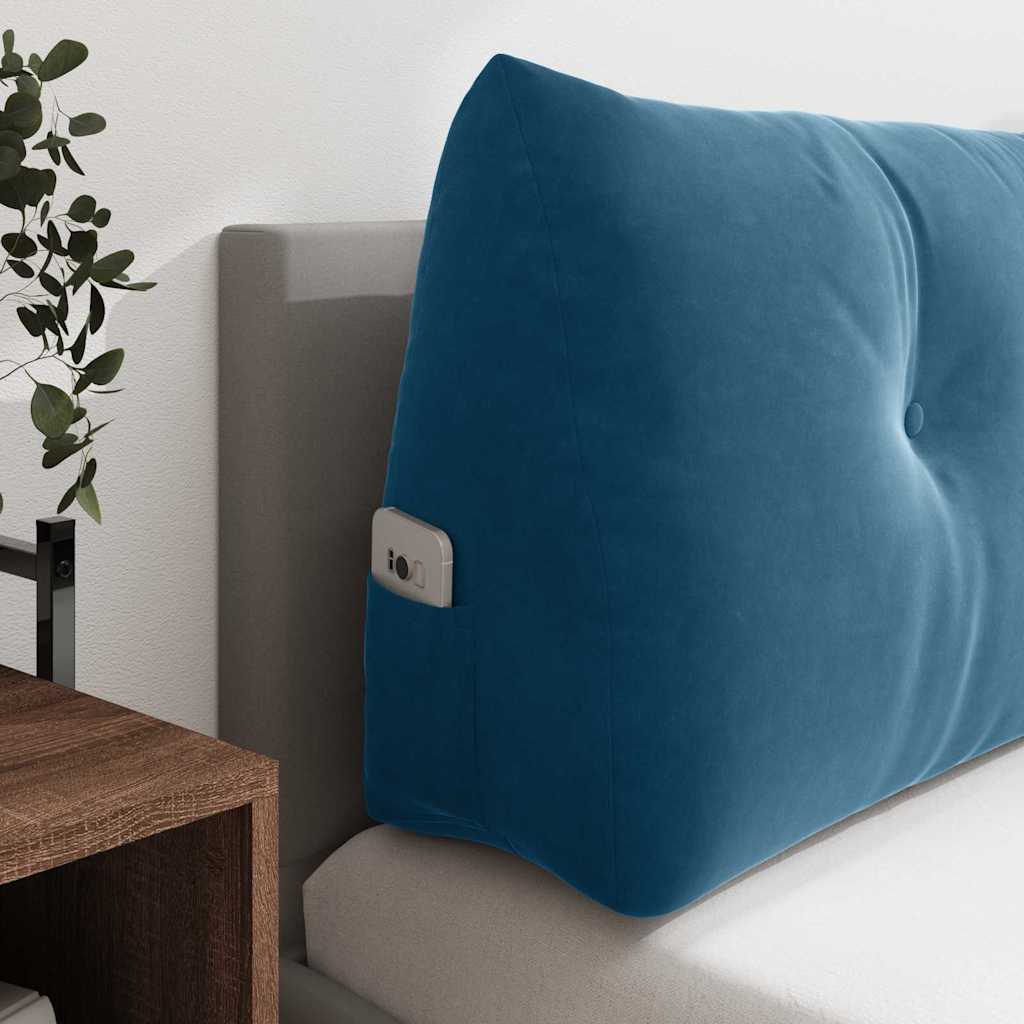 Cuscino per Schiena Blu 120 x 24 x 50 cm Velluto