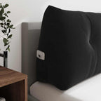 Cuscino per Schiena Nero 120 x 24 x 50 cm Velluto