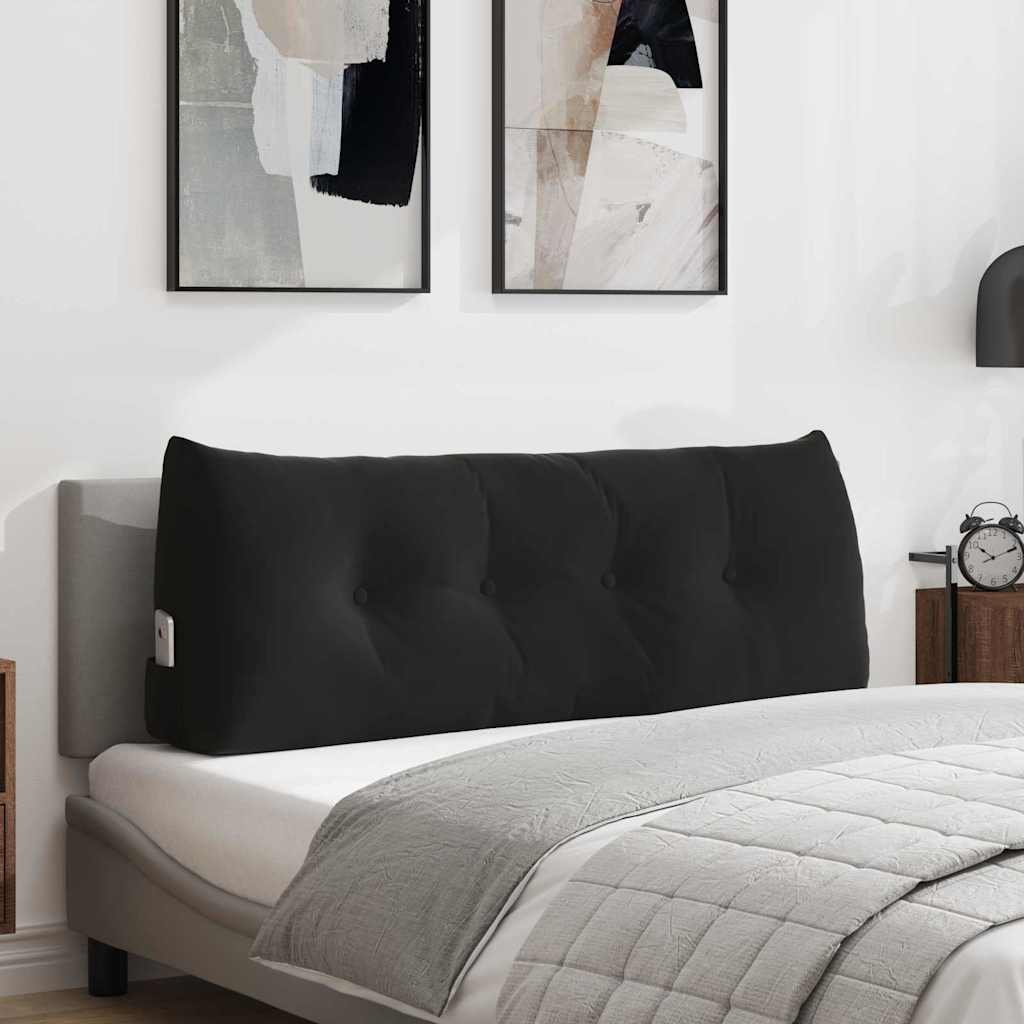 Cuscino per Schiena Nero 120 x 24 x 50 cm Velluto