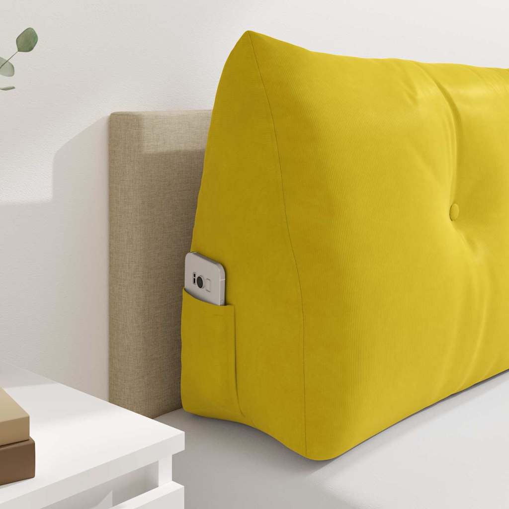 Cuscino per Schiena Giallo 140 x 24 x 50 cm Velluto