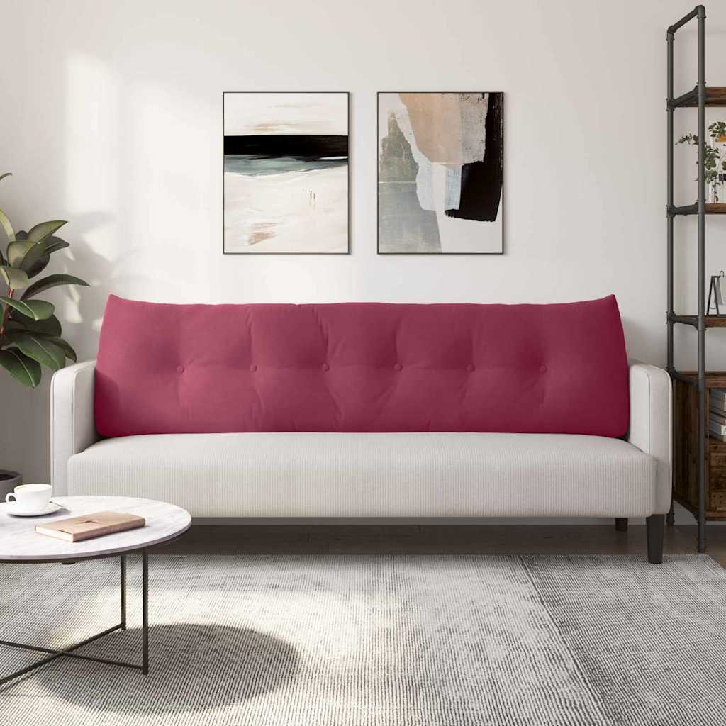 Cuscino per Schiena Rosso Vino 180 x 24 x 50 cm Velluto