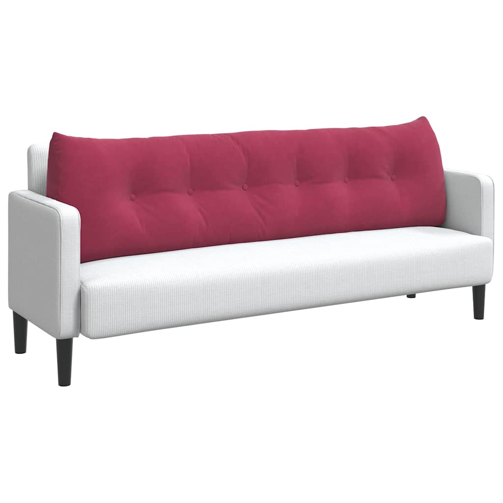 Cuscino per Schiena Rosso Vino 180 x 24 x 50 cm Velluto