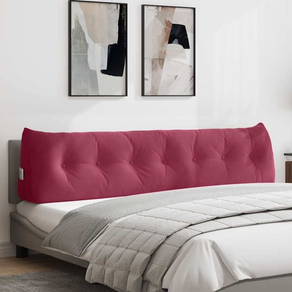 Cuscino per Schiena Rosso Vino 200 x 24 x 50 cm Velluto