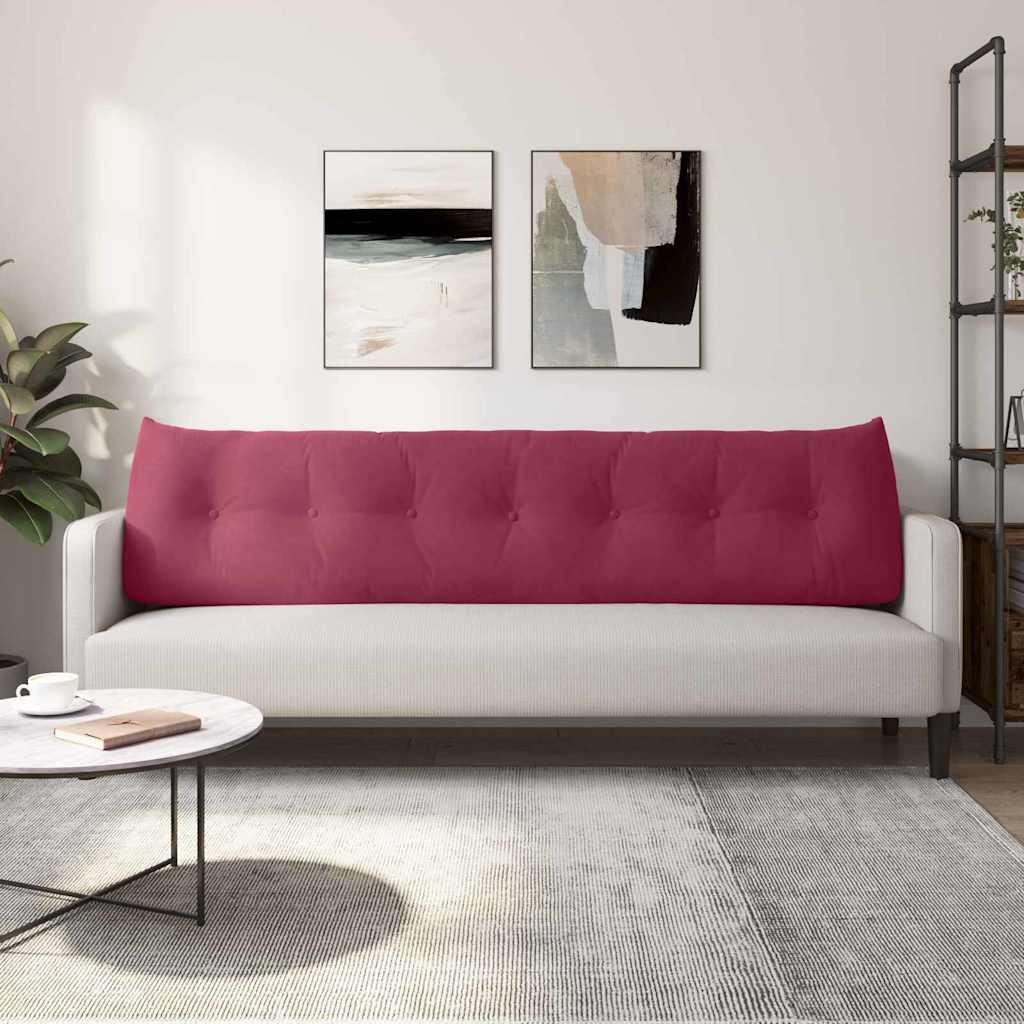Cuscino per Schiena Rosso Vino 200 x 24 x 50 cm Velluto