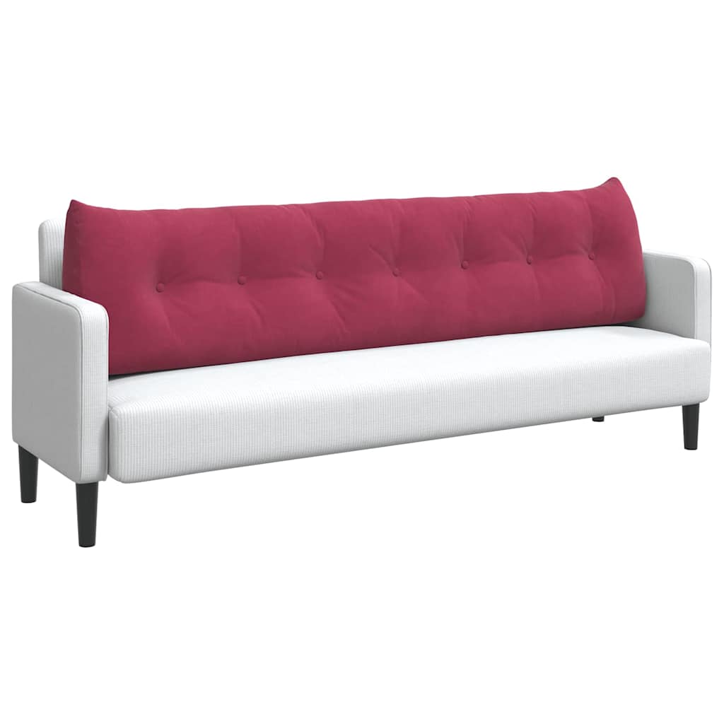 Cuscino per Schiena Rosso Vino 200 x 24 x 50 cm Velluto