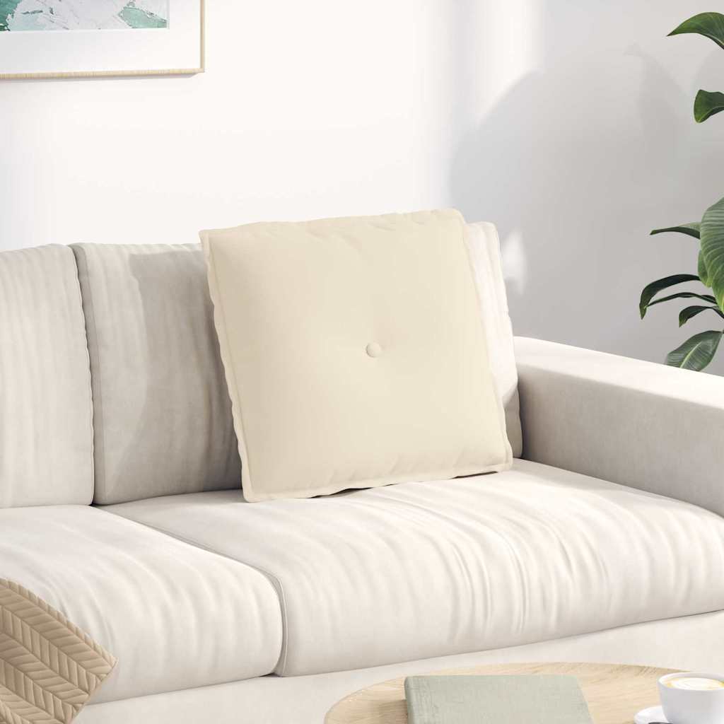 Cuscino per Schiena Beige 50 x 45 cm Tessuto in Microfibra