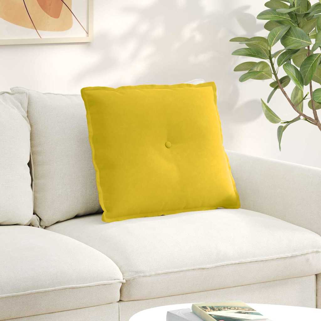 Cuscino per Schiena Giallo 60 x 50 cm Tessuto in Cords