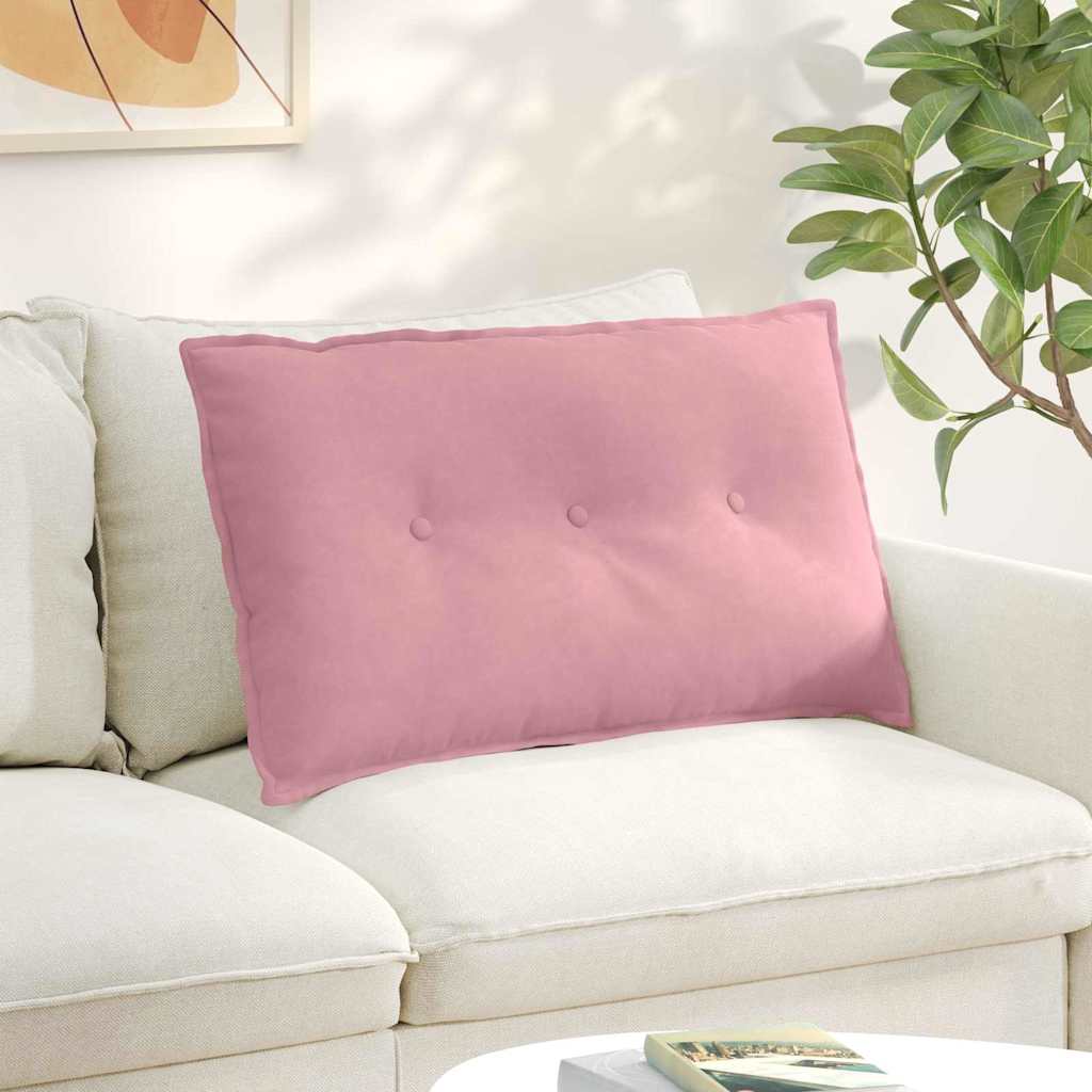Cuscino per Schiena Rosa 80 x 50 cm Tessuto in Cords