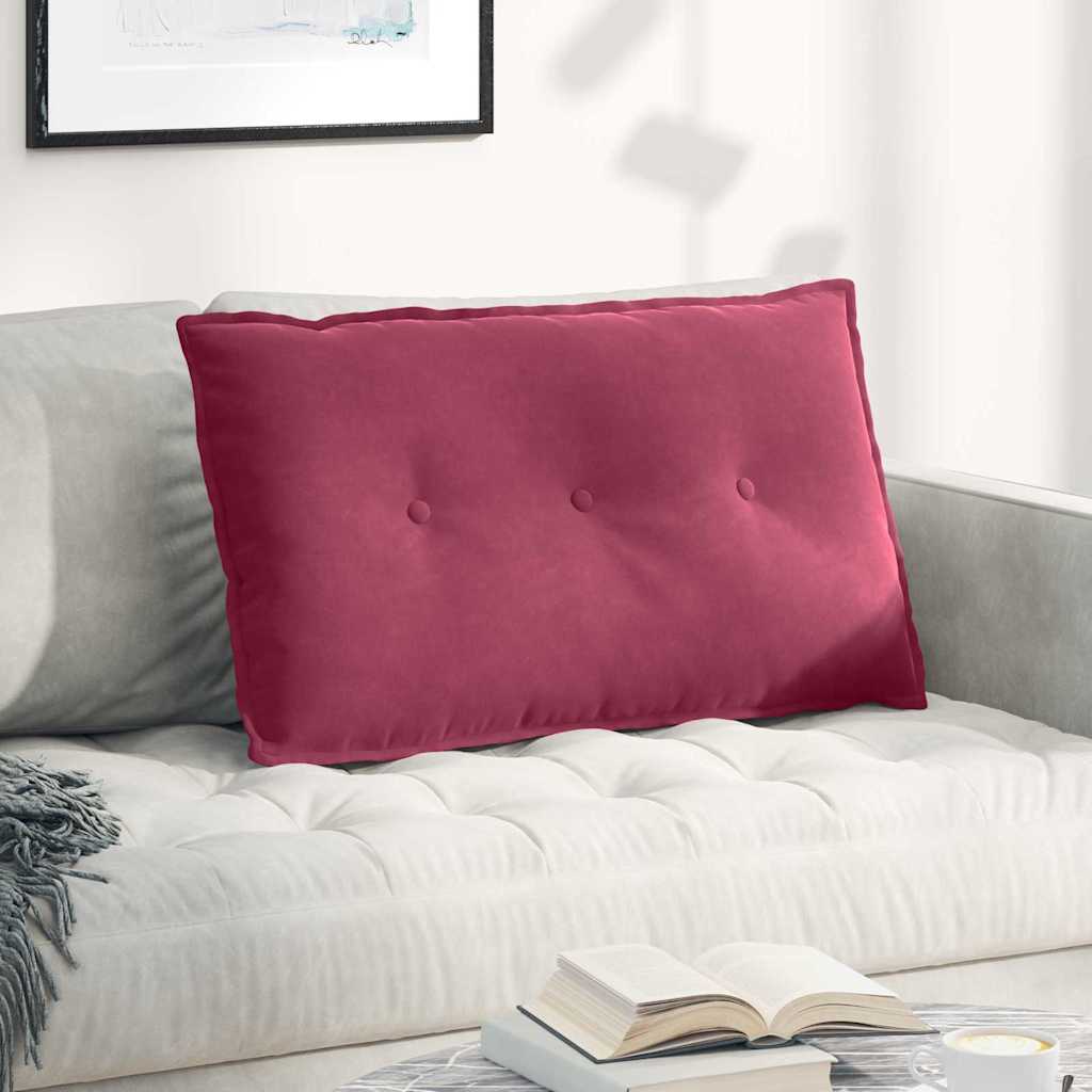 Cuscino per Schiena Rosso Vino 80 x 50 cm Tessuto in Cords