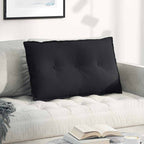 Cuscino per Schiena Nero 80 x 50 cm Tessuto in Microfibra