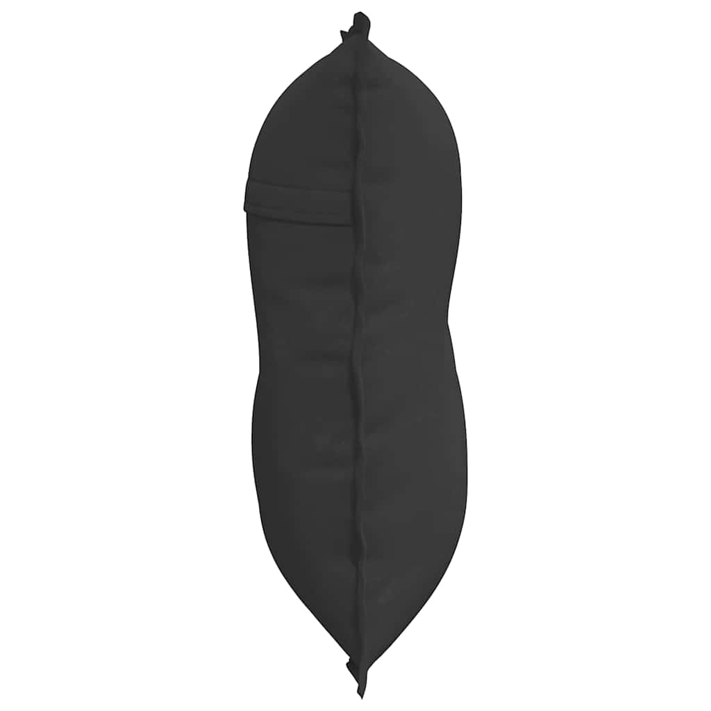 Cuscino per Schiena Nero 80 x 50 cm Tessuto in Microfibra