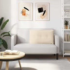 Cuscino per Schiena Beige 80 x 50 cm Tessuto in Microfibra