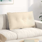 Cuscino per Schiena Crema 80 x 50 cm Tessuto in Cords