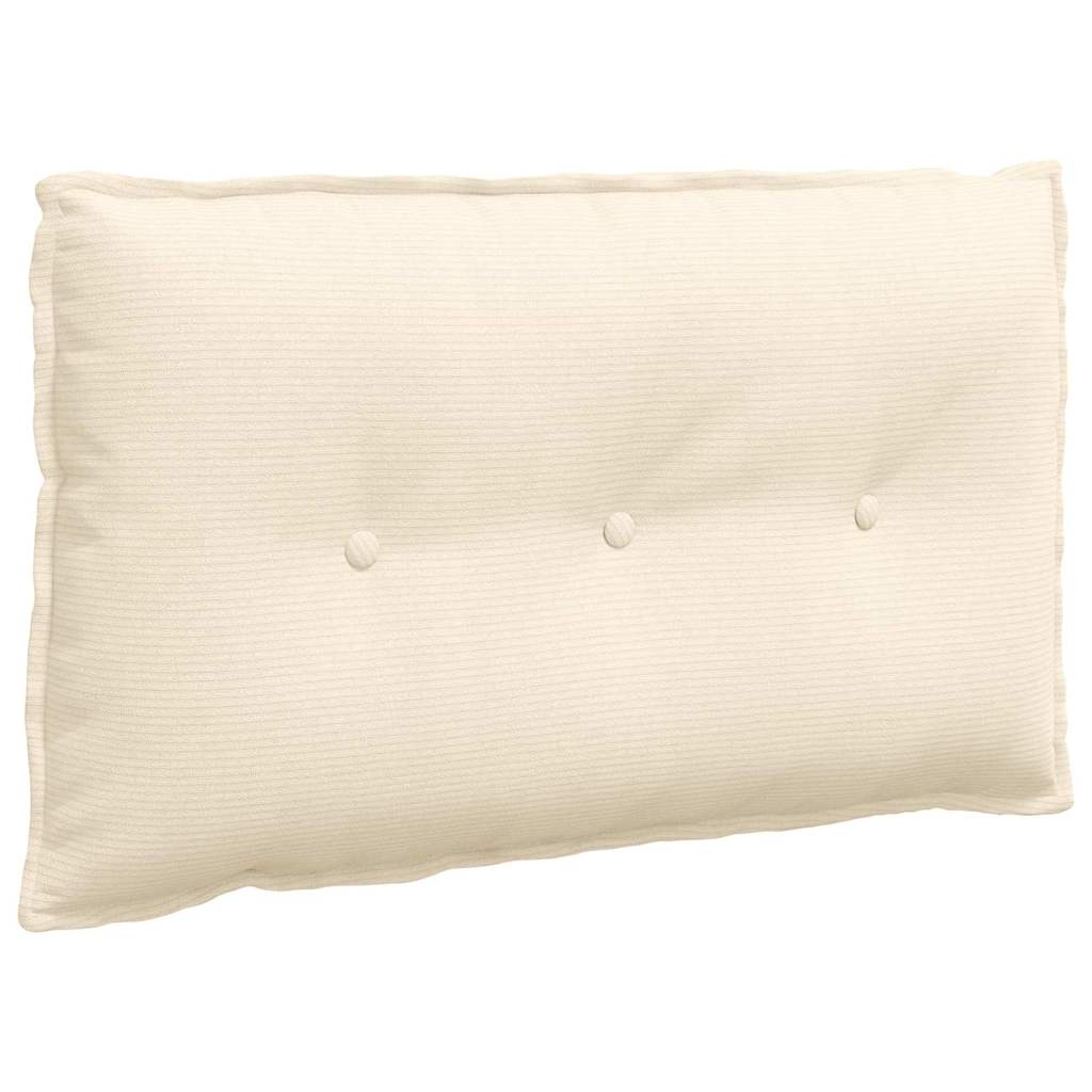 Cuscino per Schiena Crema 80 x 50 cm Tessuto in Cords