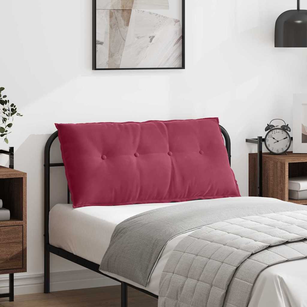 Cuscino per Schiena Rosso Vino 100 x 50 cm Tessuto in Cords