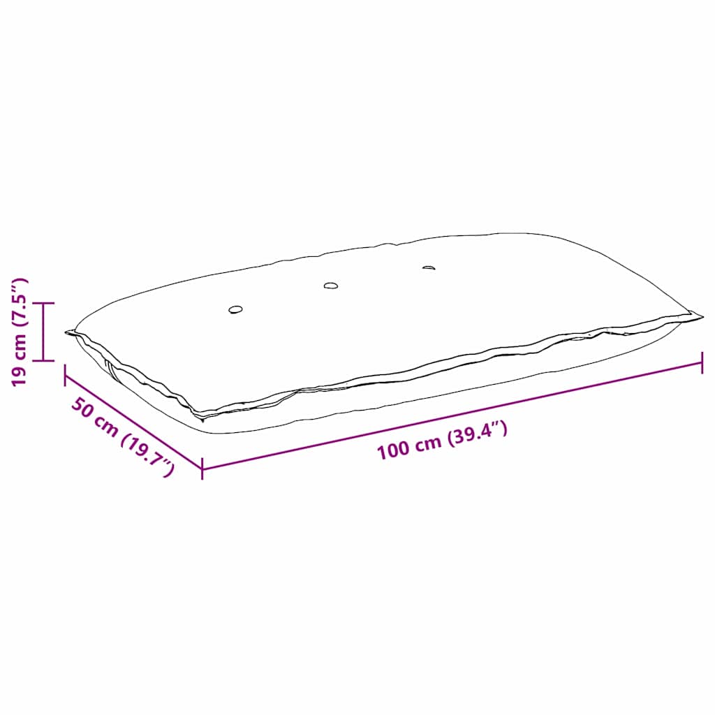 Cuscino per Schiena Grigio chiaro 100 x 50 cm